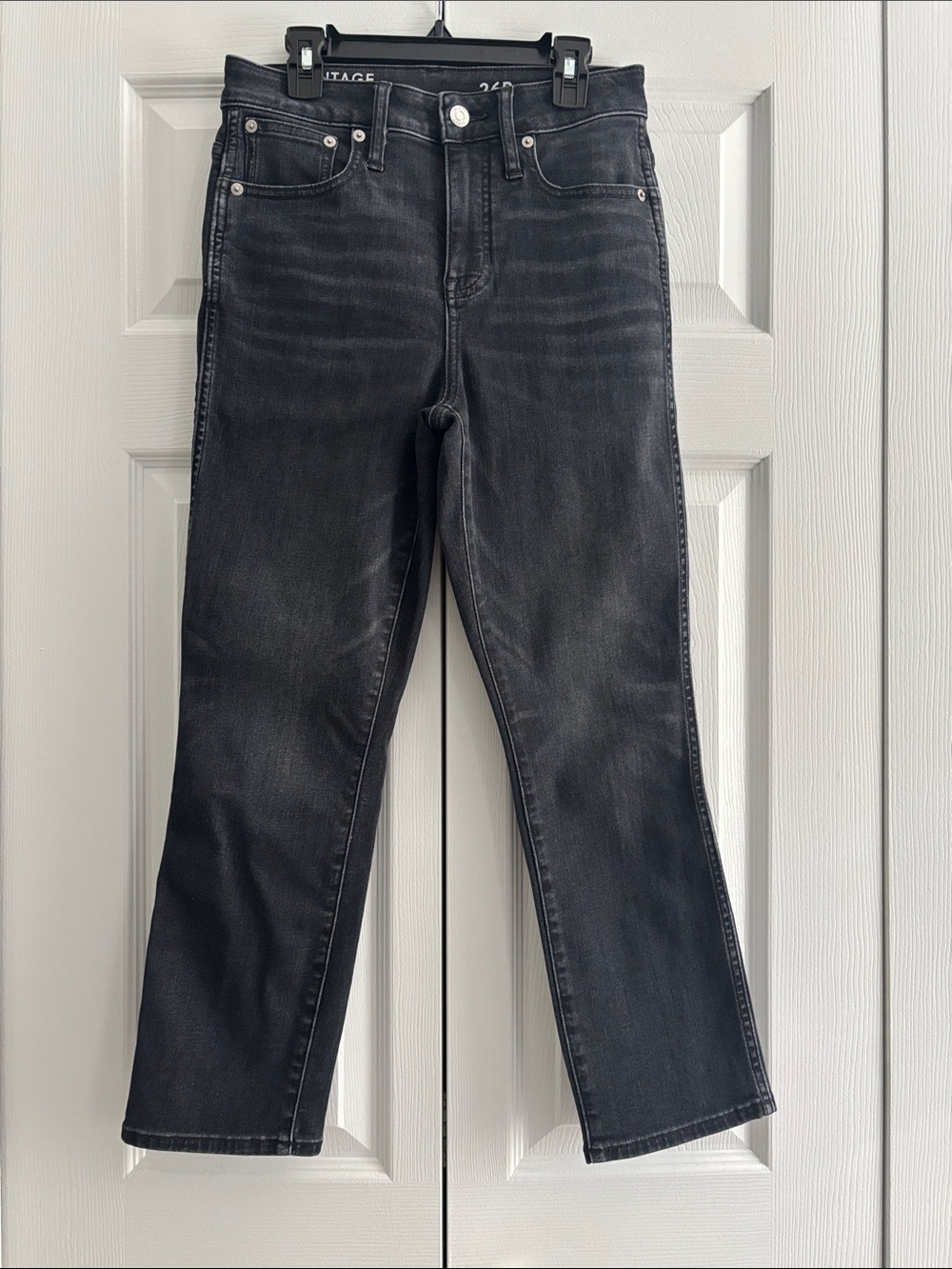 J. Crew Women's Straight-Leg Jeans in Washed Black Denim